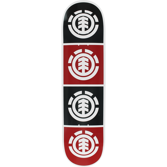 Element Quadrant Skateboard Deck -8.0 White W/Black/Red DECK ONLY