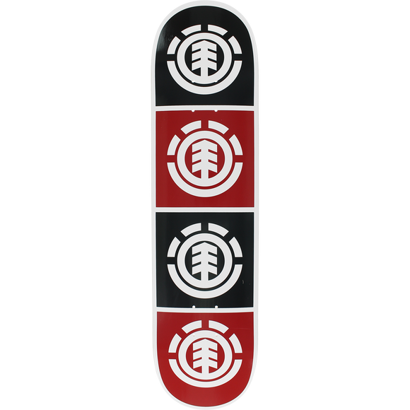 Element Quadrant Skateboard Deck -8.0 White W/Black/Red DECK ONLY