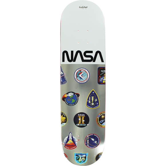 Habitat Nasa Logo Array Skateboard Deck -8.0 White DECK ONLY