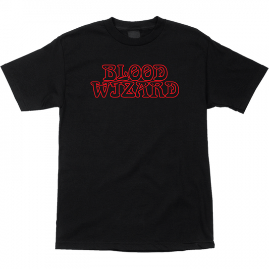 Blood Wizard Outline Logo T-Shirt - Size: Medium Black
