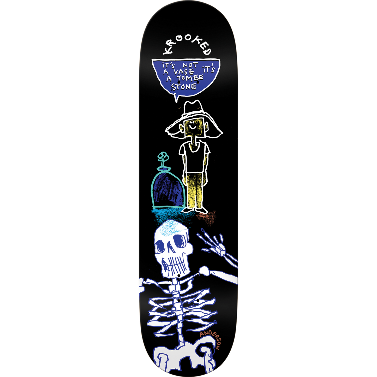 Krooked Anderson Tombe Stone Skateboard Deck -8.38 DECK ONLY