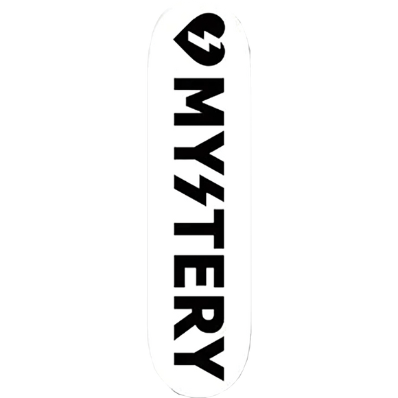 Mystery Logo Inline Skateboard Deck -8.5 White/Black DECK ONLY