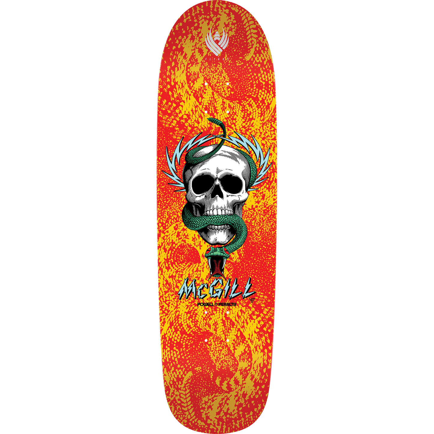 Powell Peralta Mcgill Skull/Snake 5 Skateboard Deck-9x32.4 Yellow/Red Flight DECK ONLY