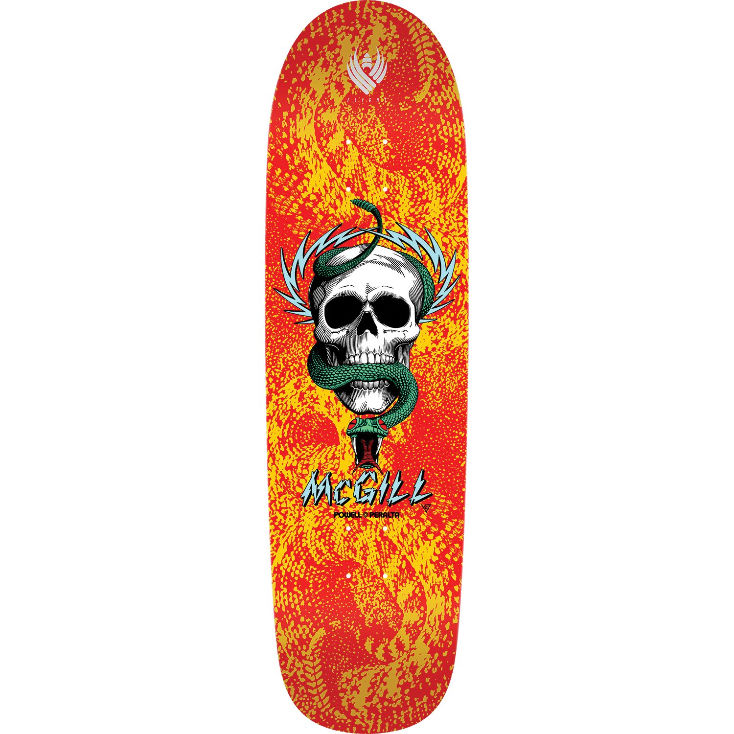 Powell Peralta Mcgill Skull/Snake 5 Skateboard Deck-9x32.4 Yellow/Red Flight DECK ONLY