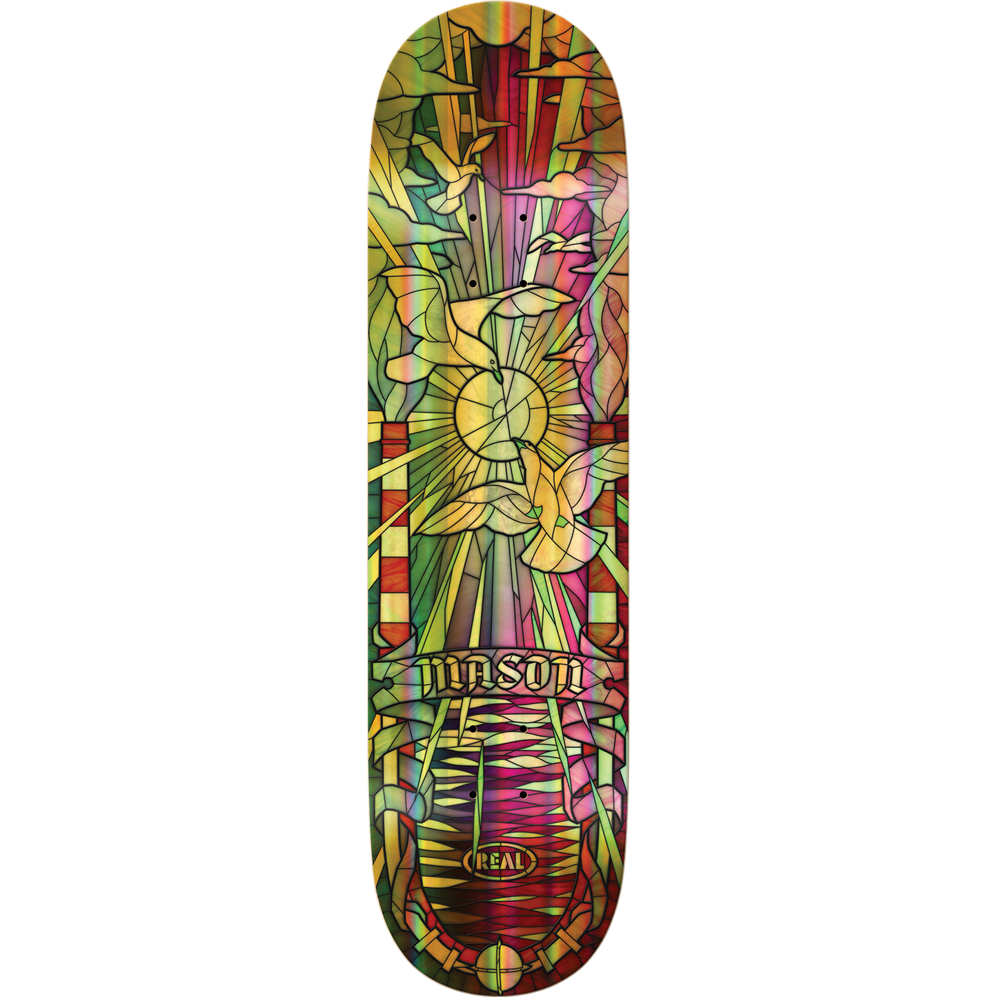 Real Silva Holo Cathedral Skateboard Deck -8.25 Gold Foil Tf DECK ONLY