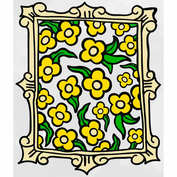 Krooked Flower Frame Sticker 4"