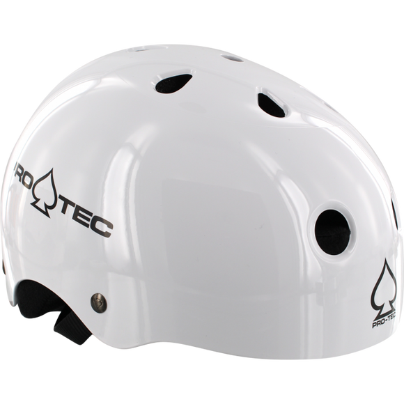 Protec Classic Gloss White Helmet