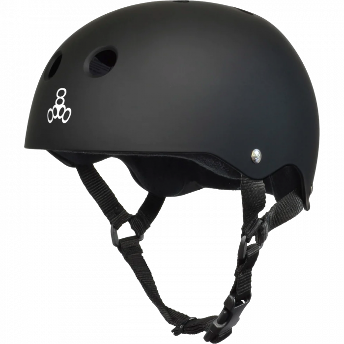 Triple 8 Helmet Black Rubber/White