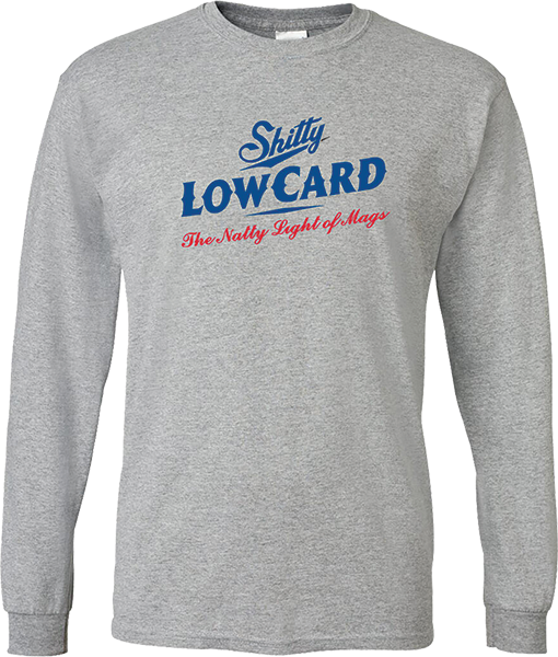 Lowcard Natty Logo Long Sleeve Shirt SMALL Heather Grey