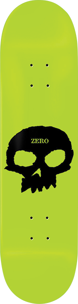 Zero Single Skull Gitd Skateboard Deck -8.25 White Glow/Black DECK ONLY