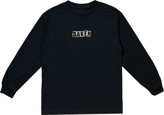 Baker Brand Logo Long Sleeve Shirt MEDIUM Navy
