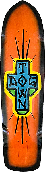 Dogtown Spray Cross Lb Skateboard Deck -9.25x36.07 Orange/Bk Fade DECK ONLY