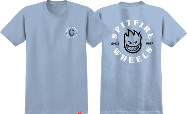 Spitfire Bighead Classic T-Shirt - Size: SMALL -Lt. Blue/Black/White
