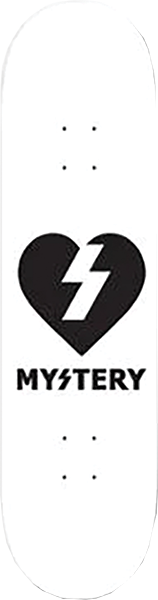 Mystery Heart Skateboard Deck -8.2 White/Black DECK ONLY