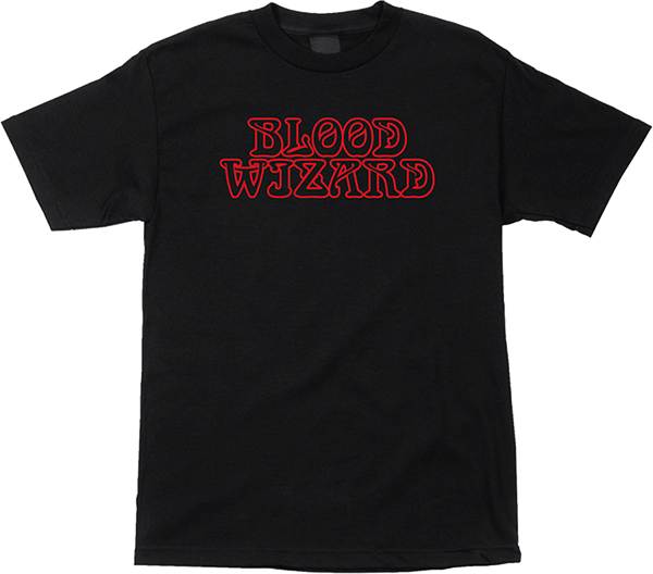 Blood Wizard Outline Logo T-Shirt - Size: X-Large Black