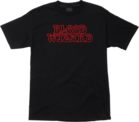 Blood Wizard Outline Logo T-Shirt - Size: X-Large Black