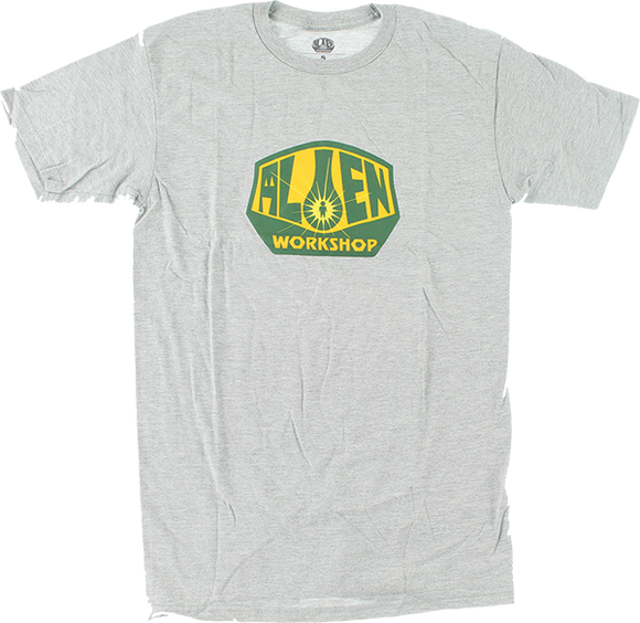 Alien Workshop OG Logo T-Shirt - Size: Medium Heather Grey/Gold/Green