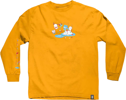 Girl Hello Kitty Fishing Long Sleeve Shirt MEDIUM Gold