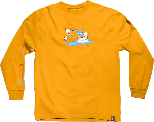 Girl Hello Kitty Fishing Long Sleeve Shirt MEDIUM Gold