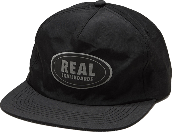 Real Oval Skate HAT - Adjustable Black/Reflect 