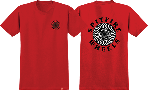 Spitfire OG Classic Fill T-Shirt - Size: X-LARGE Red/Black/White