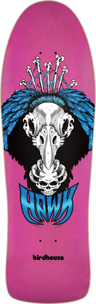 Birdhouse Hawk Vulture Skateboard Deck -10.25x32.75 Pink Stain DECK ONLY