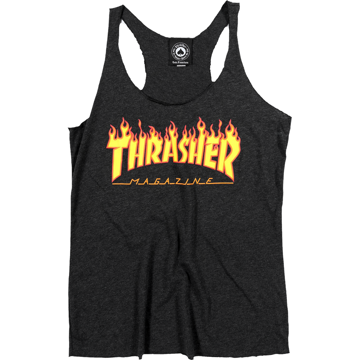 Thrasher Girls Flames Racerback Tank Size: SMALL Black
