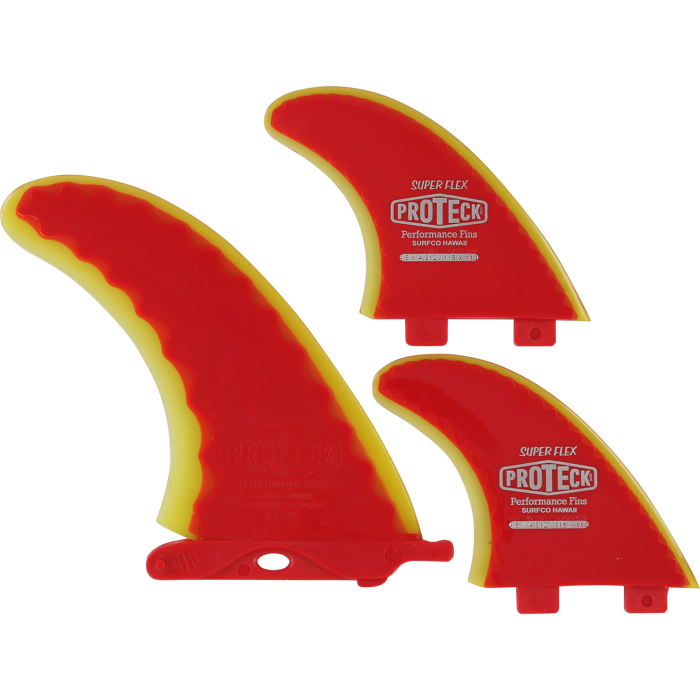 Proteck Super Flex Fcs Combo 7.0+4.5 Red/Yel Surfboard FIN 