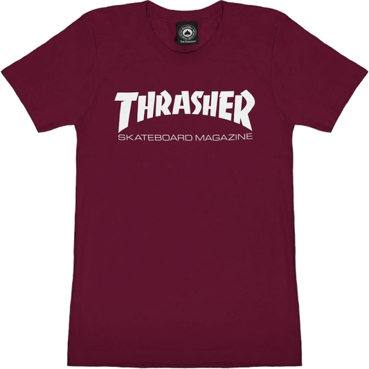 Thrasher Mag Logo Girls T-Shirt - Size: LARGE Maroon