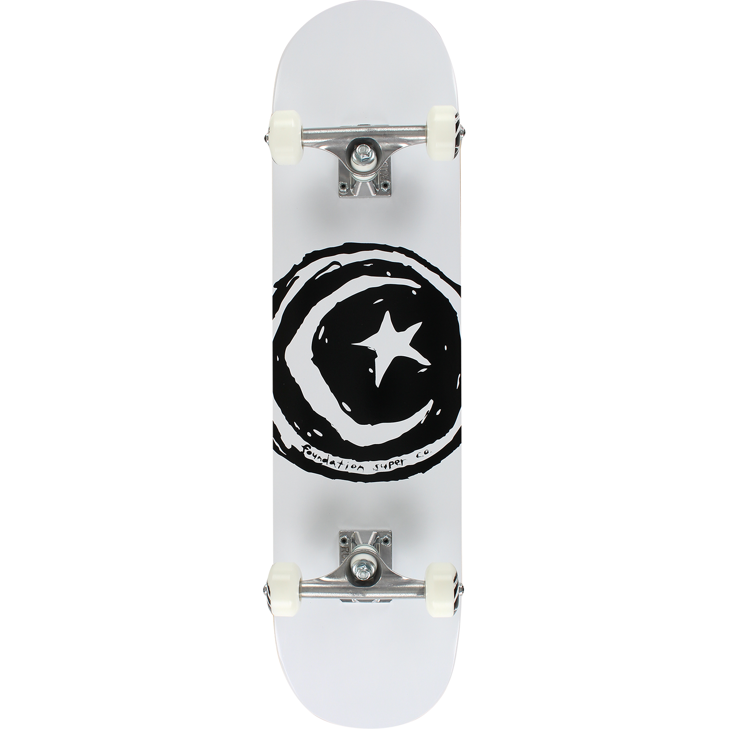 Foundation Star & Moon Complete Skateboard -7.75 White 