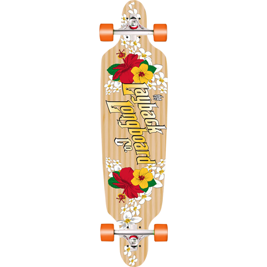 Layback Wahini Bamboo Drop Through Complete Longboard Skateboard -9.5x41