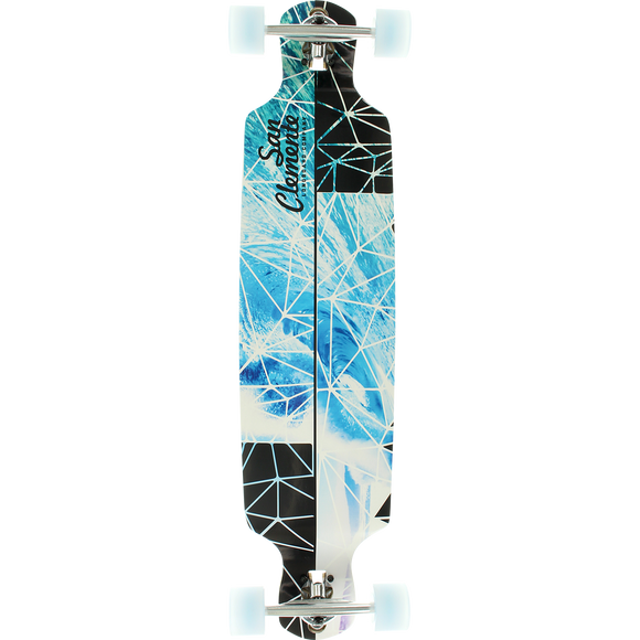 San Clemente Broken Glass Drop Down Complete Longboard Skateboard -9x39 