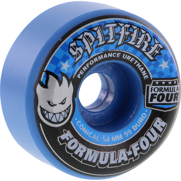 Spitfire Formula 4 99d Conical Full Skate Wheels-54mm Blue Freeze(Set of 4)  - Universo Extremo Boards