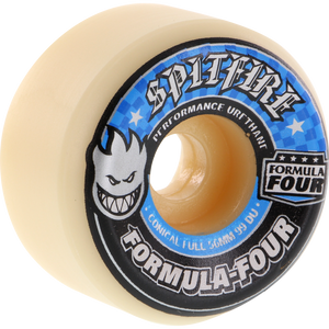 Spitfire Formula 4 99d Conical Full Skateboard Wheels-58mm White/Blue(Set of 4)  - Universo Extremo Boards