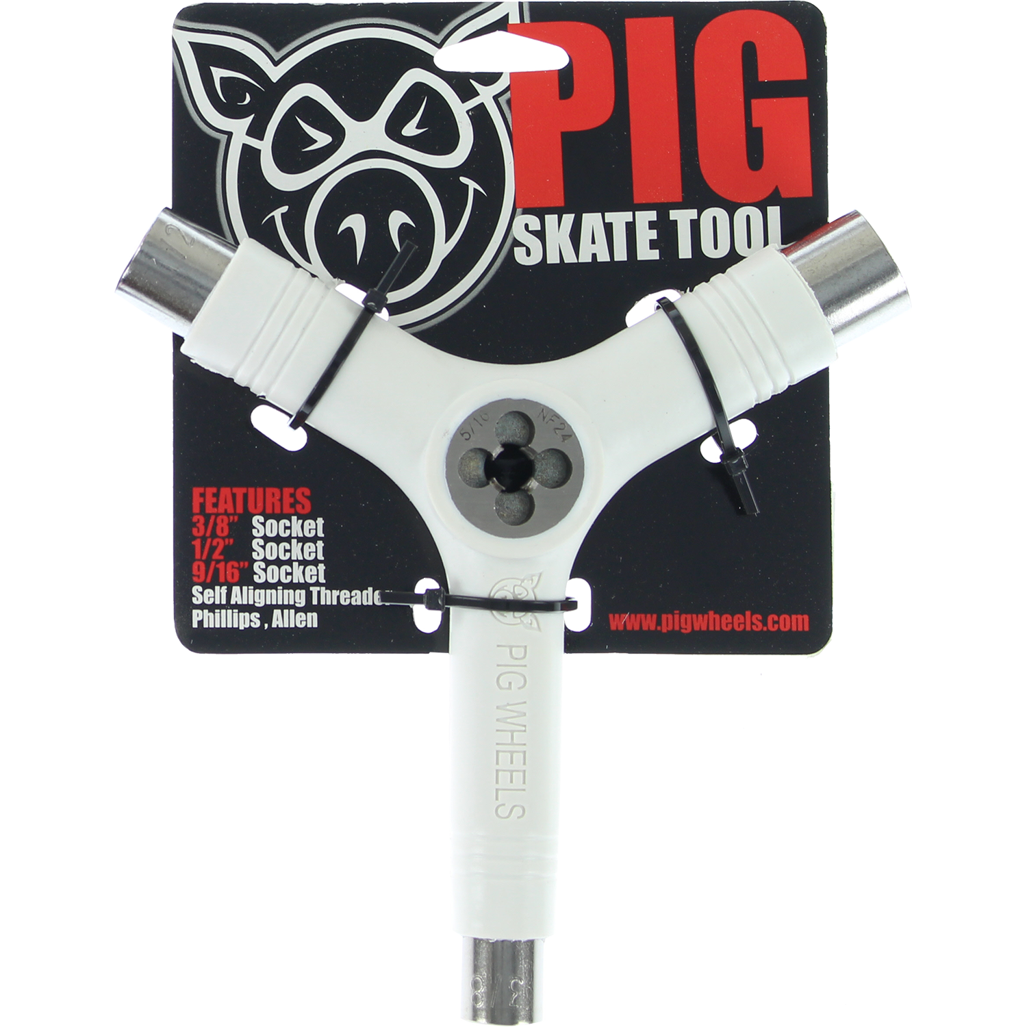 Pig Skate Tool-White Tri-Socket/Threader