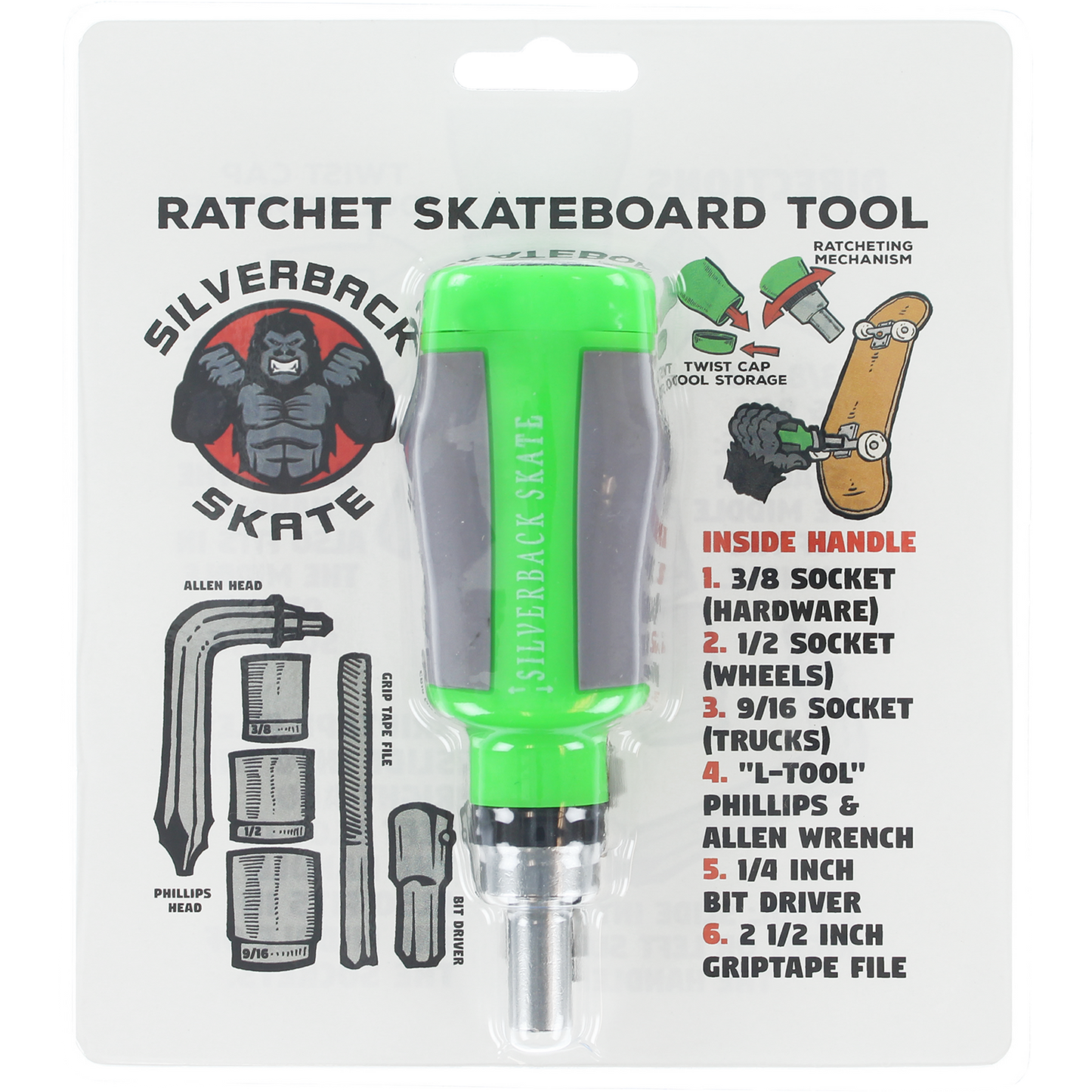 Silverback Skate Ratchet Tool Green