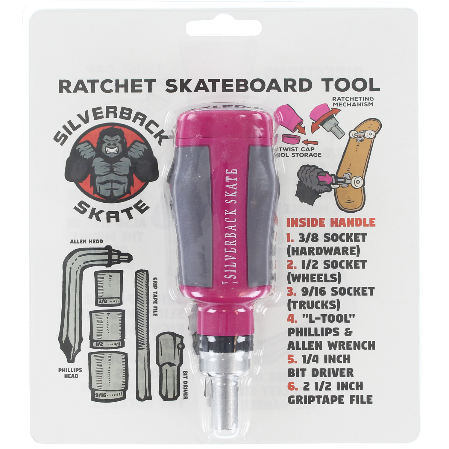 Silverback Skate Ratchet Tool Pink