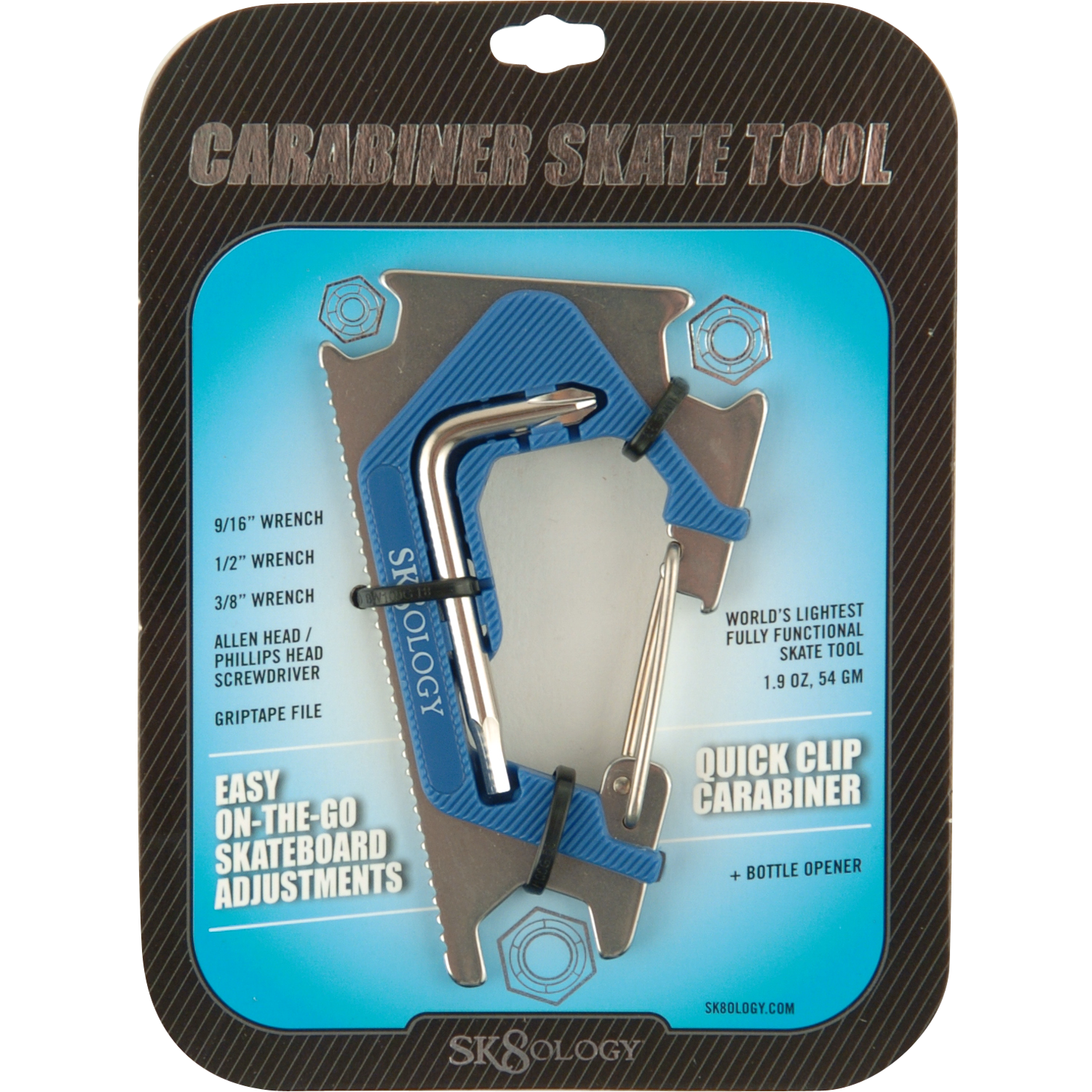Sk8ology Carabiner II Tool Blue/Sil