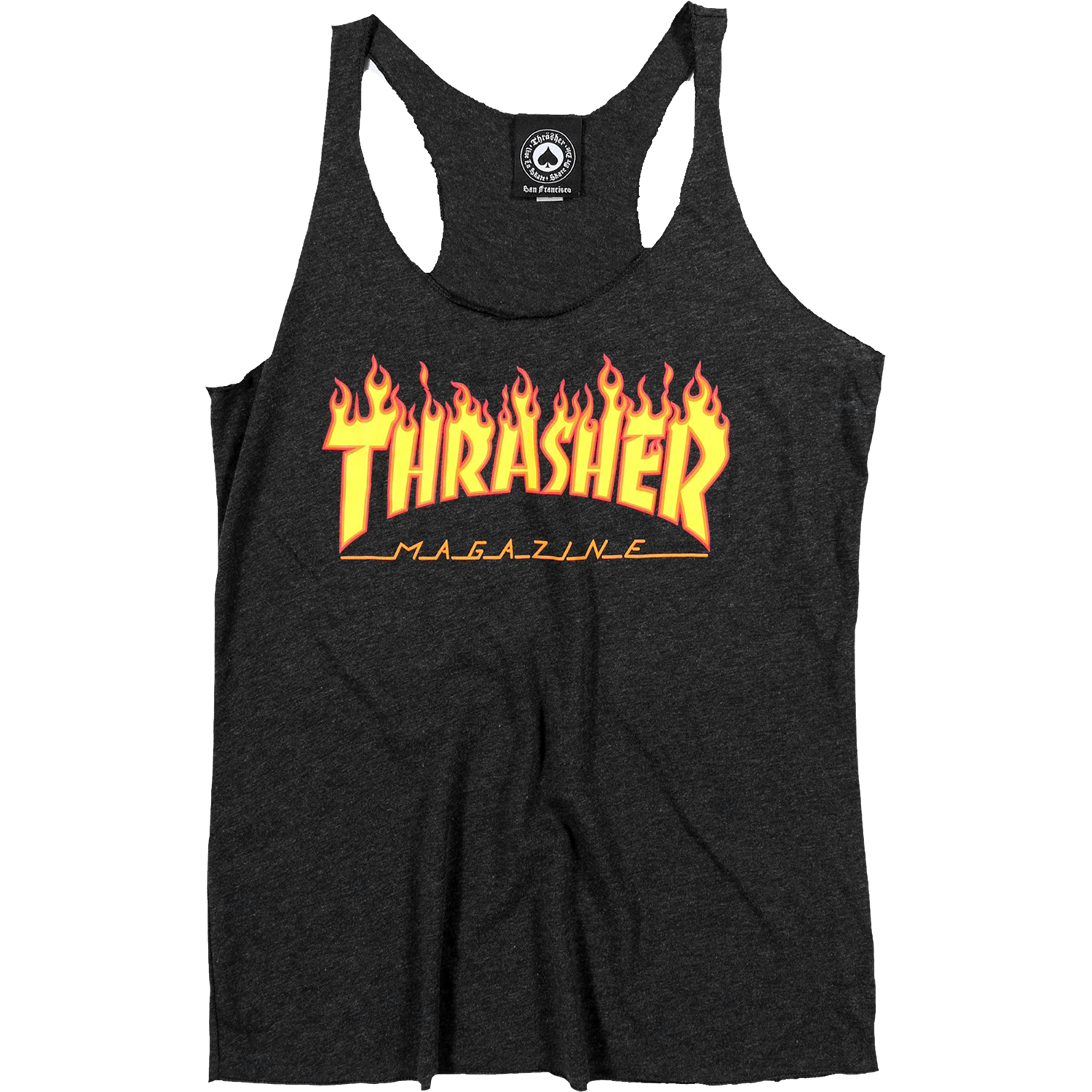 Thrasher Girls Flames Racerback Tank Size: LARGE Black