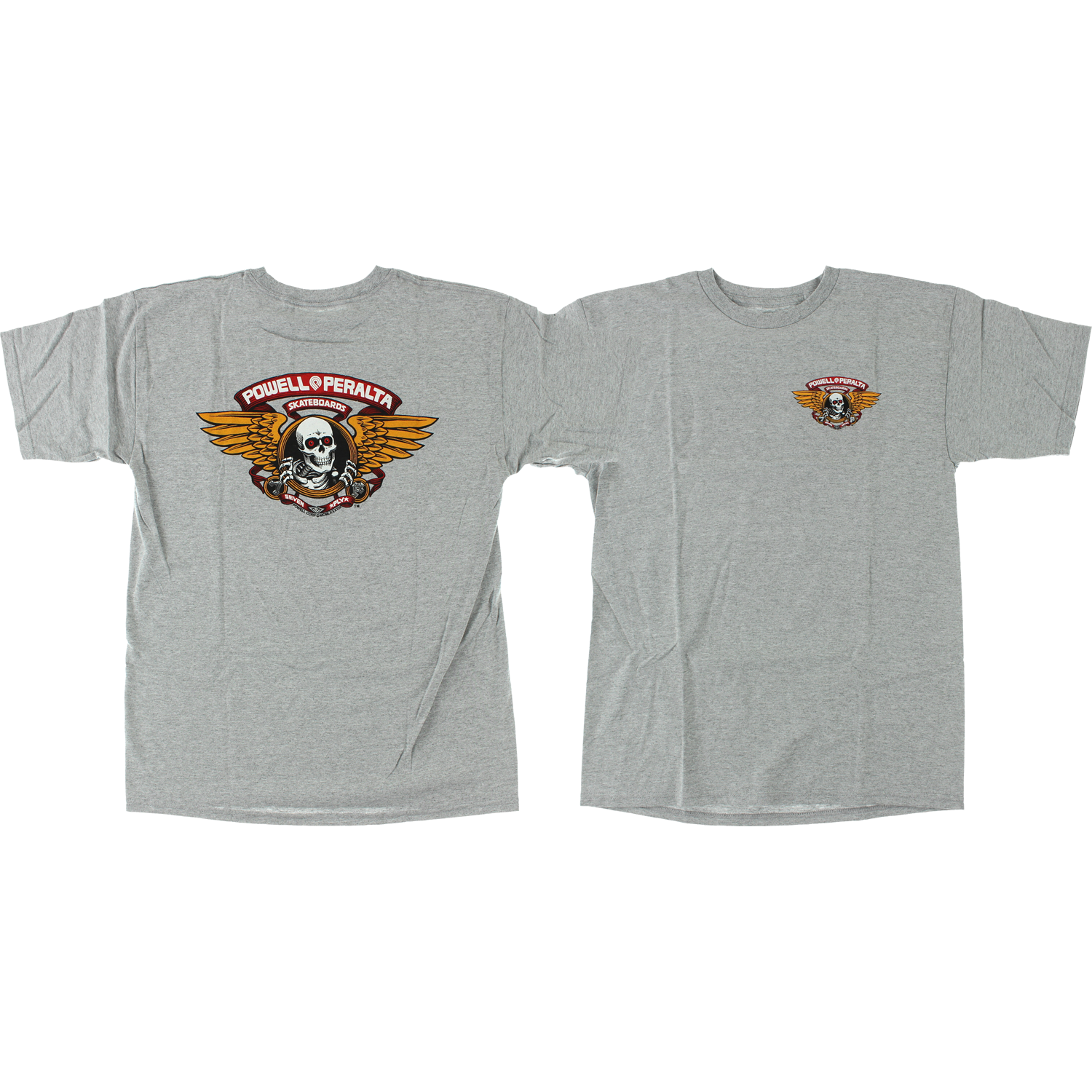 Powell Peralta Winged Ripper T-Shirt - Size: LARGE Heather Grey