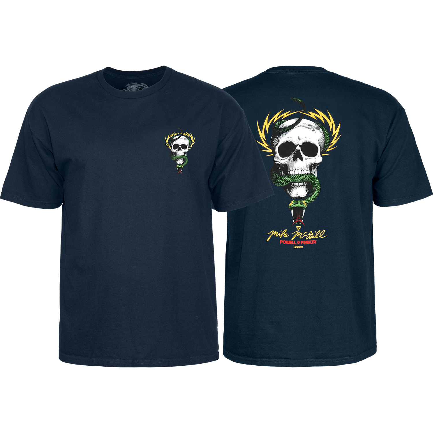 Powell Peralta Mcgill Skull & Snake T-Shirt - Size: SMALL Navy