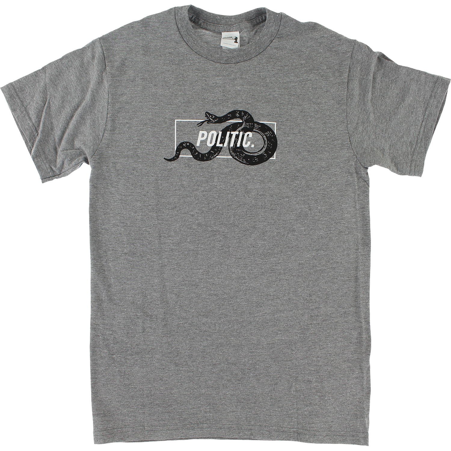 Politic Snake In A Box T-Shirt - Size: SMALL Heather Grey