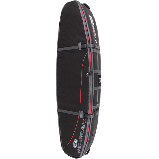 O&E Ocean & Earth Triple Coffin Shortboard Cover 6'6" Black/Red/Grey
