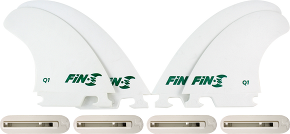 Fin-S Production Set Q-1 Quad White 4 Fins/4 Boxes Surfboard FIN - 4 PACK KIT