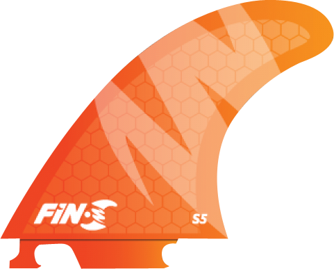 Fin-S S-5 Honeycomb Neon Orange 3 Fins Surfboard FIN  -  SET OF 3PCS