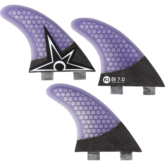 Kinetik Racing B.Irons Carbo Tune Sml Fcs Purple/Black Surfboard FIN  -  SET OF 3PCS