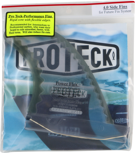 Proteck Pwr-Flex Ffs Side 4.0 Clear/Black Surfboard FIN  -  SET OF 2PCS