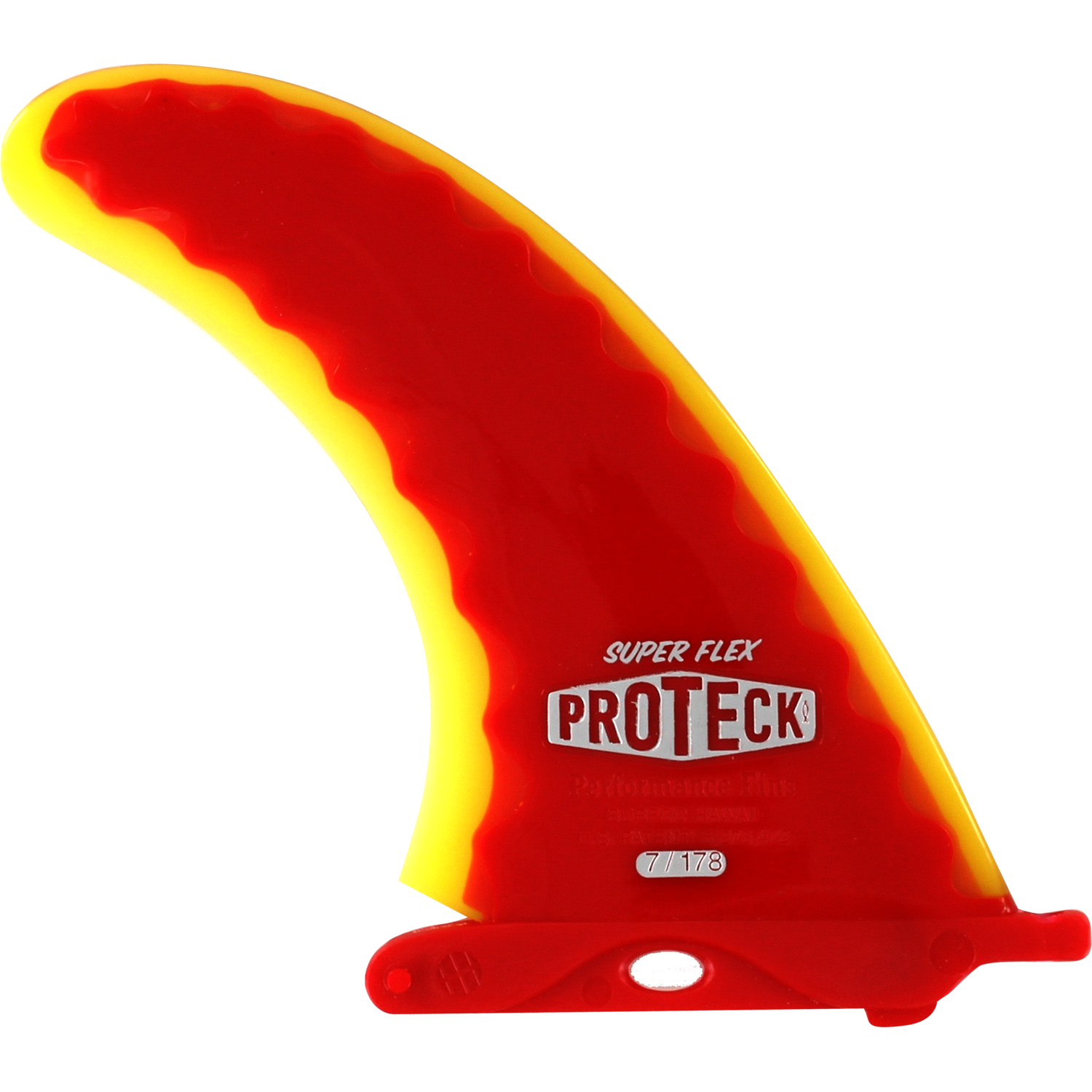 Proteck Super Flex Lb Center 7.0 Red/Yellow Surfboard FIN  -  1 SINGLE FIN
