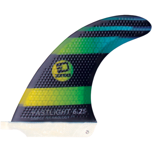 3D Fastlight Single Fin 6.25" Black/Green Fade Surfboard FIN  -  1 SINGLE FIN