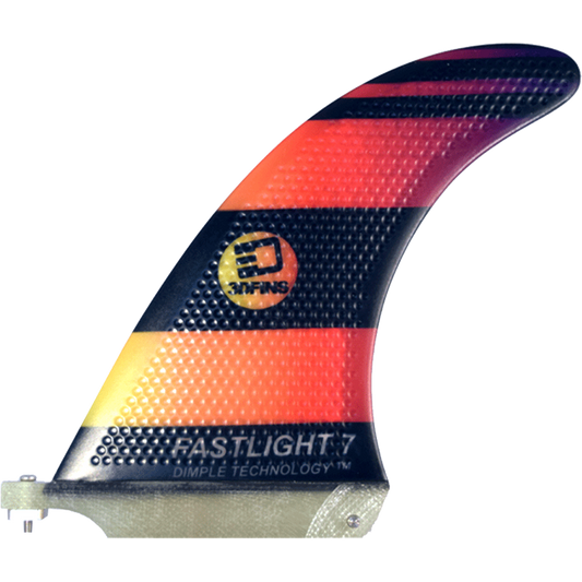 3D Fastlight Single Fin 7.0" Black/Orange Fade Surfboard FIN  -  1 SINGLE FIN